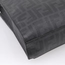 FENDI Zucca Canvas Shoulder Bag PVC Black Silver Auth 204826A-17