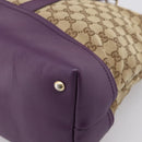 GUCCI GG Canvas Tote Bag Beige Gold 282325 Auth 204828-12