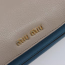Miu Miu Hand Bag Leather 2way Gray Gold Auth 204830A-22