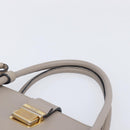Miu Miu Hand Bag Leather 2way Gray Gold Auth 204830A-14