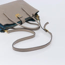 Miu Miu Hand Bag Leather 2way Gray Gold Auth 204830A-8