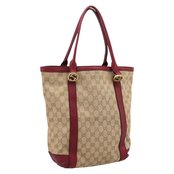 GUCCI GG Canvas Miss GG Tote Bag Beige Gold 342591 Auth 204831