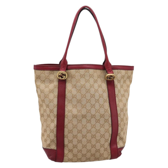 GUCCI GG Canvas Miss GG Tote Bag Beige Gold 342591 Auth 204831