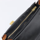 CELINE Trapeze Hand Bag Leather 2way Light Blue Gold Auth 204832V-22
