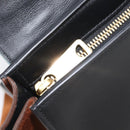 CELINE Trapeze Hand Bag Leather 2way Light Blue Gold Auth 204832V-24