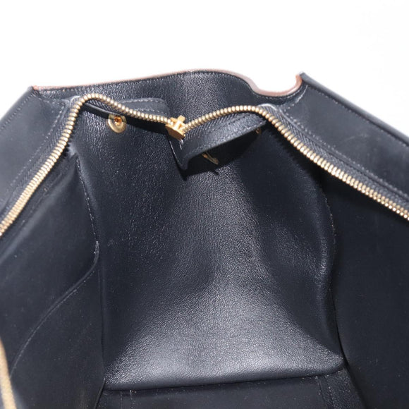 CELINE Trapeze Hand Bag Leather 2way Light Blue Gold Auth 204832V