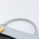 CELINE Trapeze Hand Bag Leather 2way Light Blue Gold Auth 204832V-14