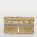 Salvatore Ferragamo Gancini Hand Bag Vinyl Clear Silver Auth 204833-6
