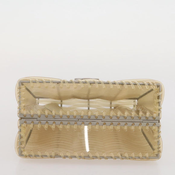 Salvatore Ferragamo Gancini Hand Bag Vinyl Clear Silver Auth 204833
