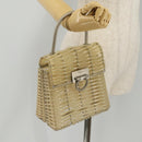 Salvatore Ferragamo Gancini Hand Bag Vinyl Clear Silver Auth 204833-22