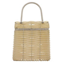 Salvatore Ferragamo Gancini Hand Bag Vinyl Clear Silver Auth 204833-3