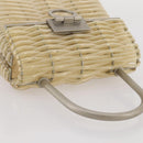 Salvatore Ferragamo Gancini Hand Bag Vinyl Clear Silver Auth 204833-7