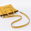 CELINE Luggage Nano Hand Bag Leather 2way Yellow Gold Auth 204834M-10