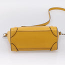 CELINE Luggage Nano Hand Bag Leather 2way Yellow Gold Auth 204834M-12