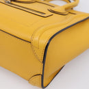 CELINE Luggage Nano Hand Bag Leather 2way Yellow Gold Auth 204834M-13