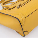 CELINE Luggage Nano Hand Bag Leather 2way Yellow Gold Auth 204834M-14