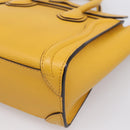 CELINE Luggage Nano Hand Bag Leather 2way Yellow Gold Auth 204834M-15