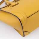 CELINE Luggage Nano Hand Bag Leather 2way Yellow Gold Auth 204834M-16