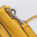 CELINE Luggage Nano Hand Bag Leather 2way Yellow Gold Auth 204834M-17