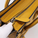 CELINE Luggage Nano Hand Bag Leather 2way Yellow Gold Auth 204834M-18
