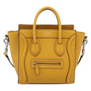 CELINE Luggage Nano Hand Bag Leather 2way Yellow Gold Auth 204834M-2