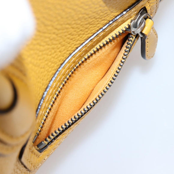 CELINE Luggage Nano Hand Bag Leather 2way Yellow Gold Auth 204834M
