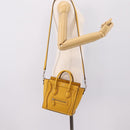 CELINE Luggage Nano Hand Bag Leather 2way Yellow Gold Auth 204834M-26