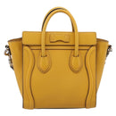 CELINE Luggage Nano Hand Bag Leather 2way Yellow Gold Auth 204834M-3