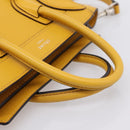 CELINE Luggage Nano Hand Bag Leather 2way Yellow Gold Auth 204834M-7