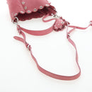 Miu Miu Shoulder Bag Suede Pink Silver Auth 204837A-9