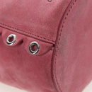 Miu Miu Shoulder Bag Suede Pink Silver Auth 204837A-19