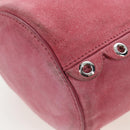 Miu Miu Shoulder Bag Suede Pink Silver Auth 204837A-22