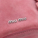 Miu Miu Shoulder Bag Suede Pink Silver Auth 204837A-23