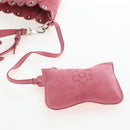 Miu Miu Shoulder Bag Suede Pink Silver Auth 204837A-24