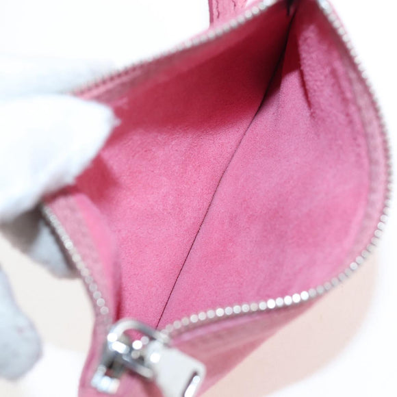 Miu Miu Shoulder Bag Suede Pink Silver Auth 204837A