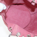 Miu Miu Shoulder Bag Suede Pink Silver Auth 204837A-11