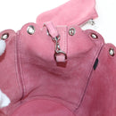 Miu Miu Shoulder Bag Suede Pink Silver Auth 204837A-28