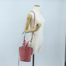 Miu Miu Shoulder Bag Suede Pink Silver Auth 204837A-30