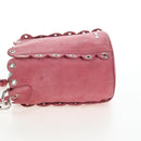 Miu Miu Shoulder Bag Suede Pink Silver Auth 204837A-3