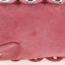 Miu Miu Shoulder Bag Suede Pink Silver Auth 204837A-4