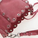 Miu Miu Shoulder Bag Suede Pink Silver Auth 204837A-7