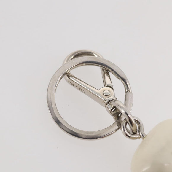 PRADA Robot Key Holder Saffiano leather White LV Auth 204840M
