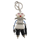 PRADA Robot Key Holder Saffiano leather White LV Auth 204840M-13