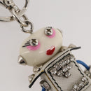 PRADA Robot Key Holder Saffiano leather White LV Auth 204840M-3