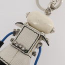 PRADA Robot Key Holder Saffiano leather White LV Auth 204840M-8