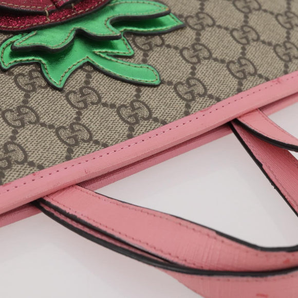 GUCCI GG Supreme Children's Hand Bag PVC Beige 630589 Auth 204842A
