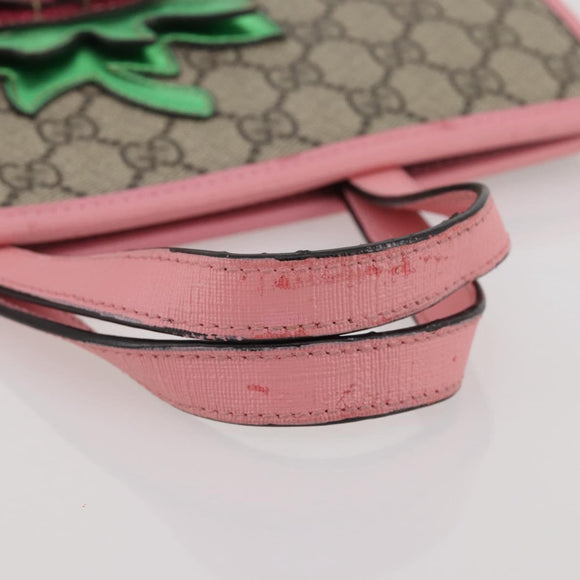 GUCCI GG Supreme Children's Hand Bag PVC Beige 630589 Auth 204842A