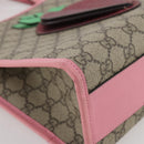 GUCCI GG Supreme Children's Hand Bag PVC Beige 630589 Auth 204842A-18