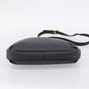 FENDI Zucchino Canvas Shoulder Bag PVC Black Gold Auth 204845-5
