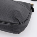 FENDI Zucchino Canvas Shoulder Bag PVC Black Gold Auth 204845-9